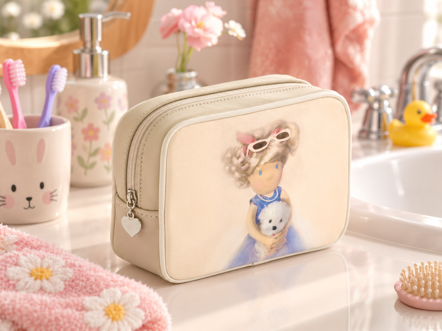 Chloé Kid's Leather Toiletry Bag - Ivory - Image 7