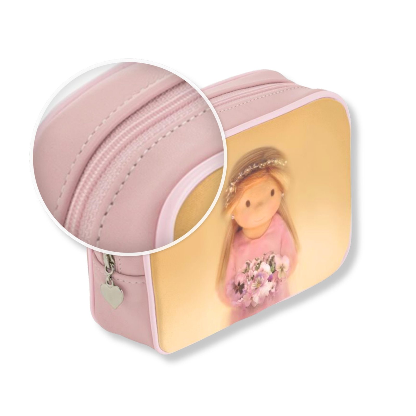 Eloïse Kid's Leather Toiletry Bag - Pink - Image 5