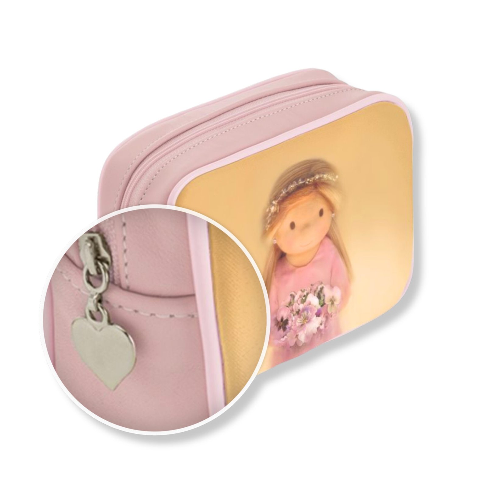 Eloïse Kid's Leather Toiletry Bag - Pink - Image 4