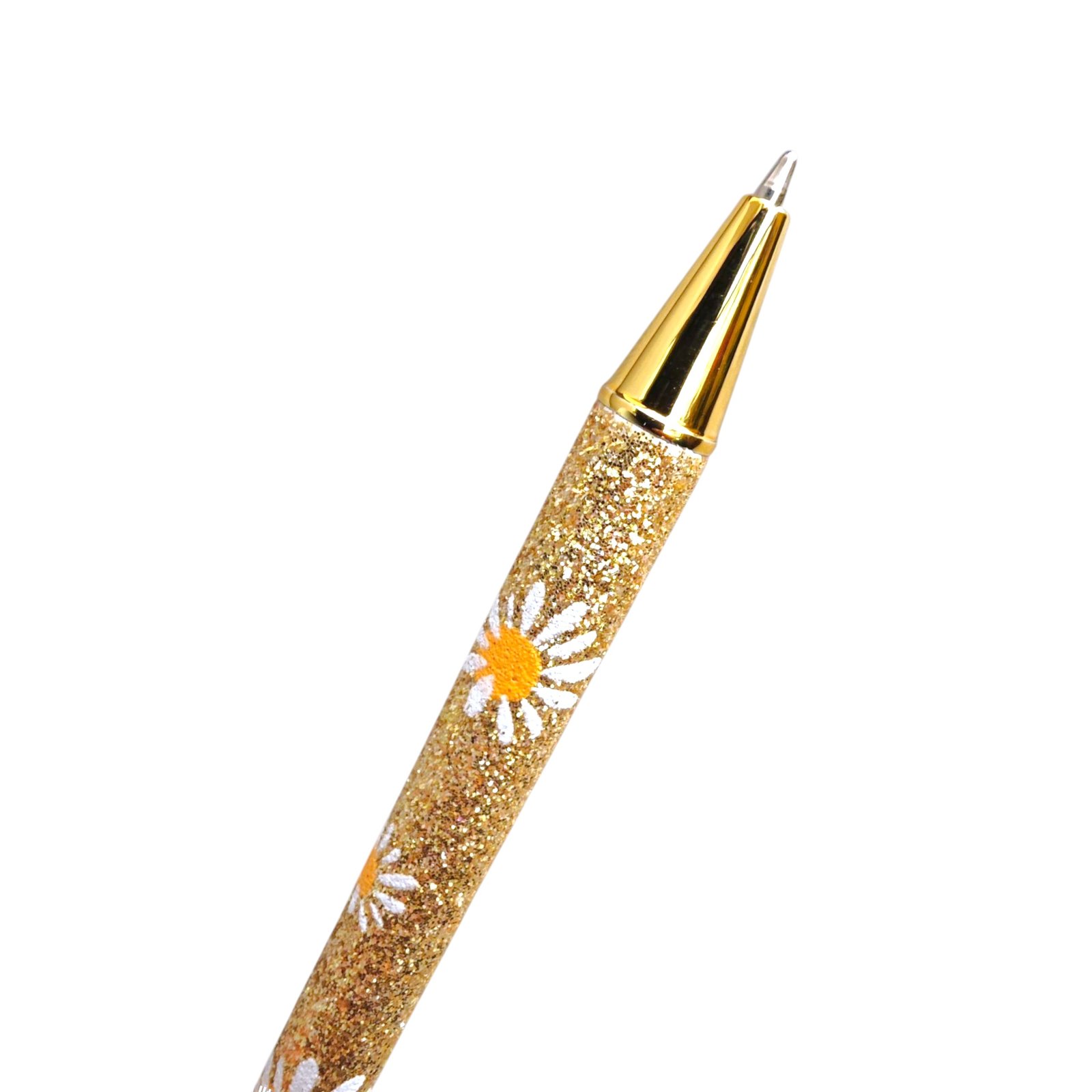 Golden Glitter Daisy Pen