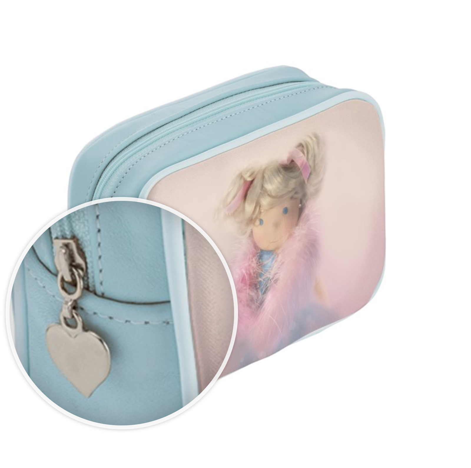 Mary Kids’ Leather Toiletry Bag - Blue - Image 3