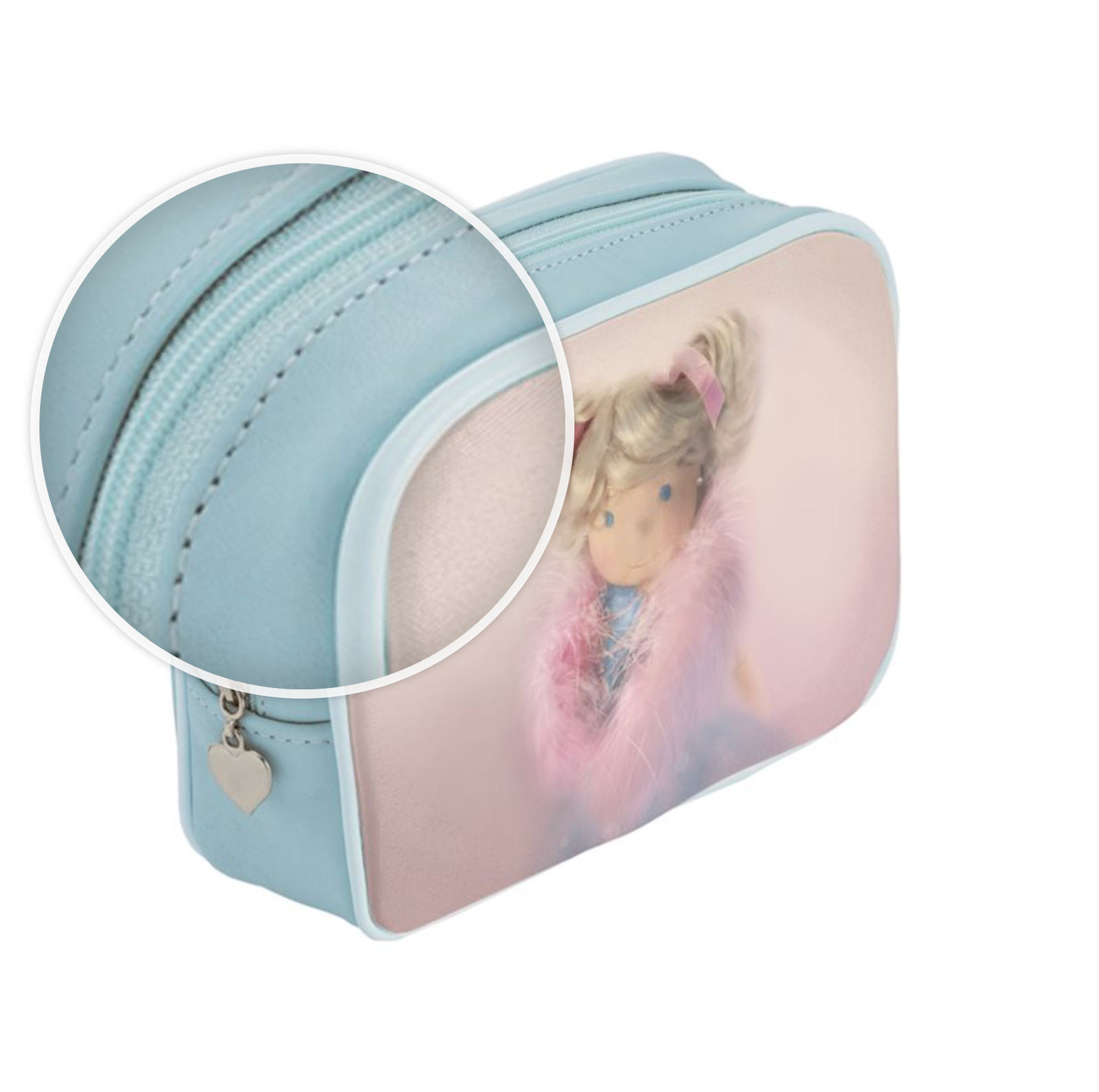Mary Kids’ Leather Toiletry Bag - Blue - Image 4